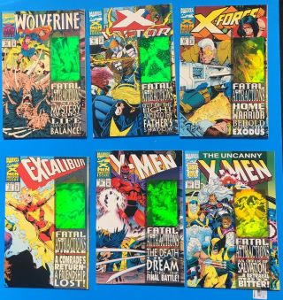 X - Men Fatal Attractions Set All6 Marvel Hologram Issues Vf/nm Wolverine 25