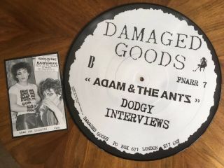 Adam & The Ants Picture Disk Goods/lady Young Parisians Fnarr 7 Postcard