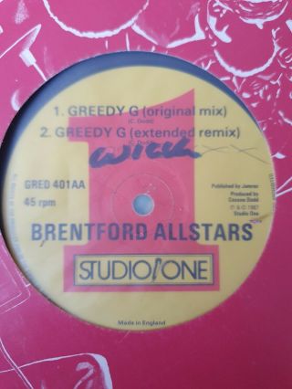 Greedy G Brentford Allstars Very Rare Og Studio One 12 " L@@k