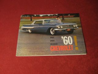 1960 Chevy Large Gm Factory Showroom Dealership Sales Brochure Old