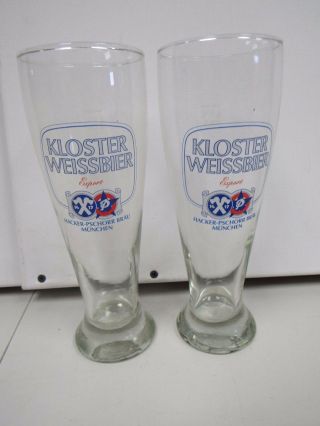 Kloster Weissbier Hacker - Pschorr Brau.  5 Litre 9 " Beer Collector Glass Set L895