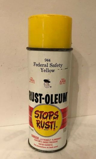 Vintage Rust Oleum Spray Paint Can Federal Safety Yellow 944 From 1972