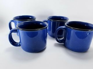 Marlboro Unlimited Heavy Duty Blue Speckled Coffee Mugs Cup 14 Oz Set Of 4