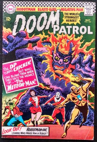 Doom Patrol 1966 103 Solid Fn - - Sweet Book,  Doom Patrol Faces The Meteor Man