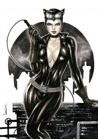 Catwoman (11 " X17 ") By Leandro - Ed Benes Studio