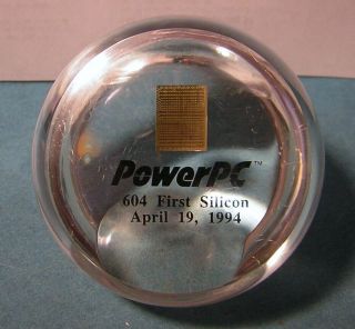 Ibm Powerpc 1994 Computer Lucite Paperweight (dr120)