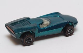 B01 Vintage Mattel Hot Wheels Redline 1969 Aqua Turbofire 3