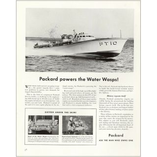1941 Packard: Powers The Water Wasps Vintage Print Ad