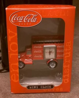 Vintage Coca - Cola Coke Brand Collectible Mini - Clock Delivery Truck