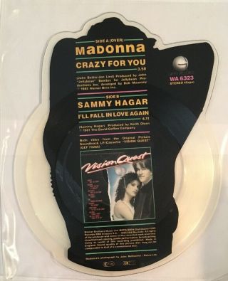 Madonna Crazy For You Shaped Picture Disc Vinyl Limited Edition Vision Quest