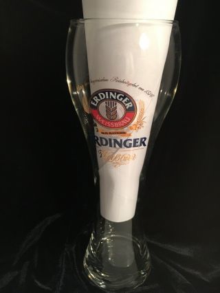 Erdinger Weissbrau Weibbier 0.  5l German 10” Tall Pilsner Beer Glass