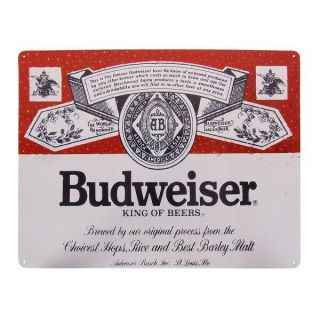 Budweiser King Of Beers Vintage Style Metal Sign Man Cave/bar/pub Wall Decor