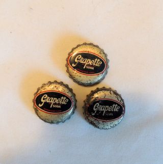 3 Vintage Grapette Soda Pop Bottle Caps