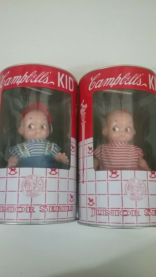 Campbells Kid Junior Series Doll In Campbells Soup Can Bank Red Striped Dress