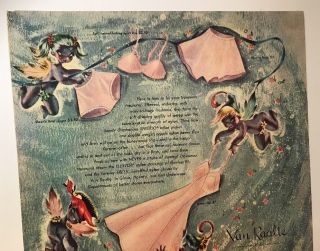 Van Raalte 1940s Vintage Print Ad Womens Lingerie Fashion Accessories Fairies 3