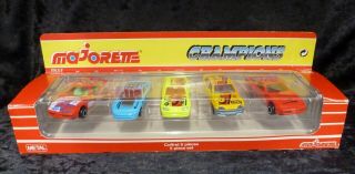 Majorette Champions 5 Car Gift Set Ford Escort Corvette Nissan Etc