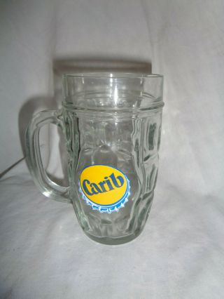 Carib Beer Glass Caribbean Mug Stein Cup 4 " Tall Trinidad & Tobago