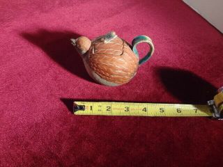 SIGNED Japanese Banko Ware Figural QUAIL Pottery Teapot 5