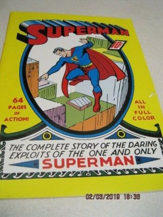 Superman 1 Comic Reprint Of 1939 Dc 1999 64 Page Ads Vg,