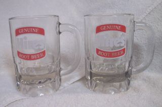 Vintage Hires Root Beer Glass Mugs (2) - Heavy Fluted 5 " Tall L@@k