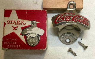 2 Vintage Starr X Wall Mount Bottle Openers - Coca - Cola w/ Box & 7 up - 1960 ' s 2