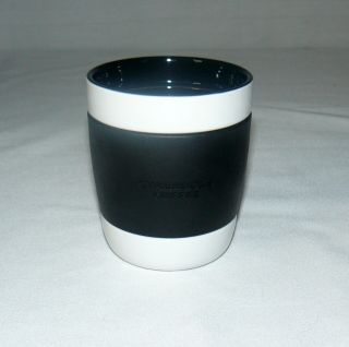Starbucks 12 Oz Black & White Ceramic Mug 2009 Rubber Grip No Handle Cocoa