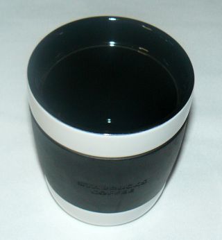 Starbucks 12 oz Black & White Ceramic Mug 2009 Rubber Grip No Handle Cocoa 2