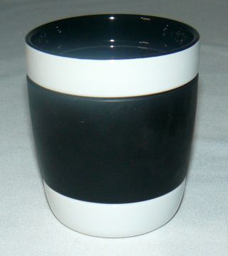 Starbucks 12 oz Black & White Ceramic Mug 2009 Rubber Grip No Handle Cocoa 3
