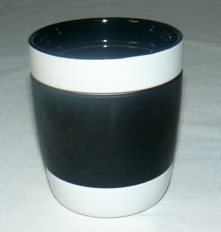 Starbucks 12 oz Black & White Ceramic Mug 2009 Rubber Grip No Handle Cocoa 4