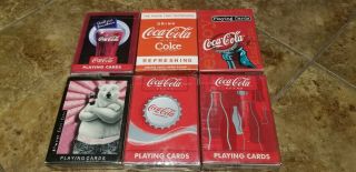 Coca Cola Playing Cards Set Of 6 Nib