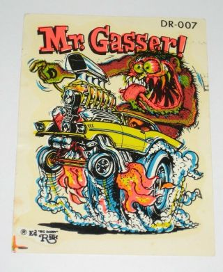 Vintage Ed " Big Daddy " Roth Mr.  Gasser Full - Color Water Slide Decal