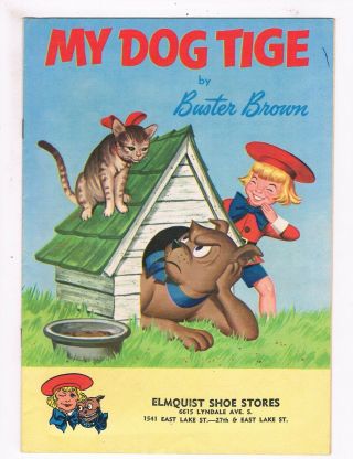 My Dog Tige By Buster Brown Vf Buster Brown Shoes 1957 Giveaway Comic Book Jh3