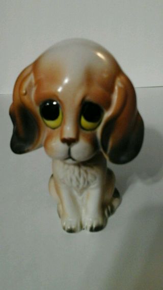 Vintage Beagle Puppy Dog Big Sad Eyes Figurine Lefton