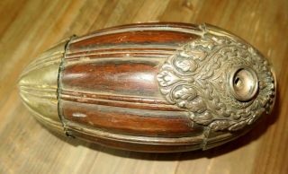 Rare Antique Silver Wood Early 19th C 1800 Tibet Smoking Pipe Bowl Ships L@