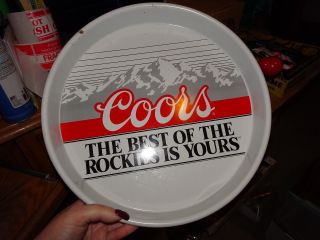 1983 Coors Vintage Metal Beer Tray " The Best Of The Rockies Is Yours "