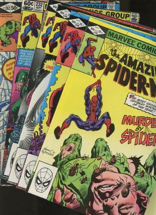 Spider - Man 228,  229,  230,  231,  232,  262 6 Books Marvel Comics,  Peter Parker