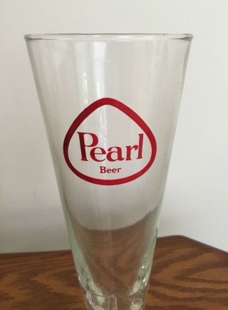 1940s Era Pearl Beer Glass Tall Bar Painted Label San Antonio TX Advertising 3