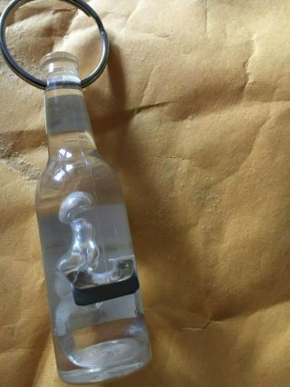 Bacardi Silver Plastic Bottle Key Chain with Bottle Opener 3
