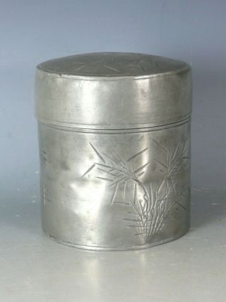 CHINESE SWATOW PEWTER TEA CADDY E20THC 3