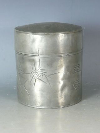 CHINESE SWATOW PEWTER TEA CADDY E20THC 5