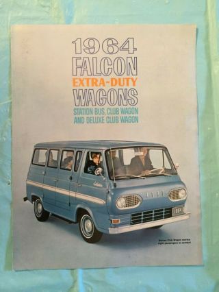 1964 Ford " Falcon Extra - Duty Wagons " Van Truck Dealer Sales Brochure