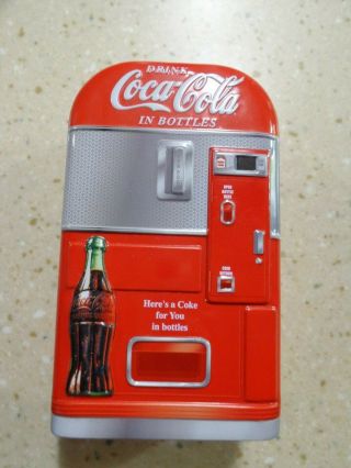 Vintage Coca Cola Houston Harvest Vending Machine Coke Bottle Dispenser Tin