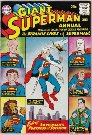 Giant Superman Annual 3,  1961,  9.  2 Nm - The Strange Lives Of Superman L@@k