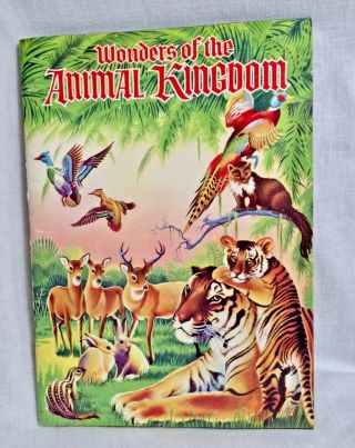 1959 Wonders Of The Animal Kingdom Book 19 Pages Full Of Color Stickers Vintage