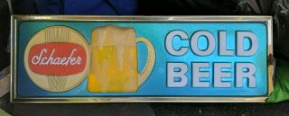 Vintage Schaefer Beer - Brewing Advertising Wall Sign 3 - D.  Cold Beer 24 X 8