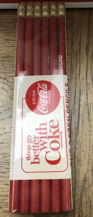 Coke Pencils Drink Coca Cola Refreshing Red 12 - Pack 1970 