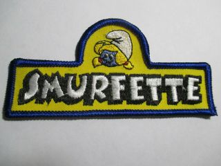 Smurfette Embroidered Patch Vintage,  Nos 4 1/8 X 2 Inches