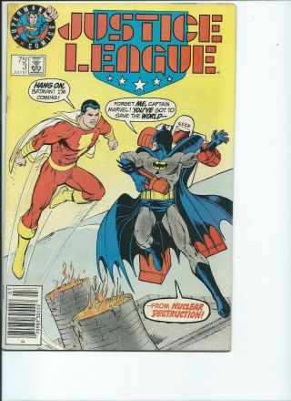 Justice League 3 1987 Test Cover Superman Logo Variant Fine