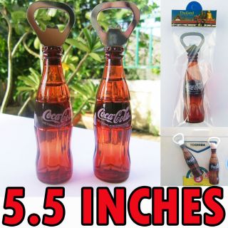 1 X Coca Cola 3d Liquid Filled 2 In 1 Magnet & Bottle Opener Souvenir Thailand