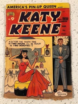 Katy Keene 9 1953 Golden Age Comic Book Rare Archie Series
